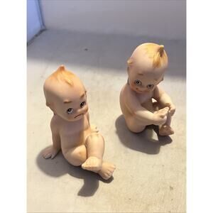 2 Vintage Bisque Lefton (?) Kewpie Figurines